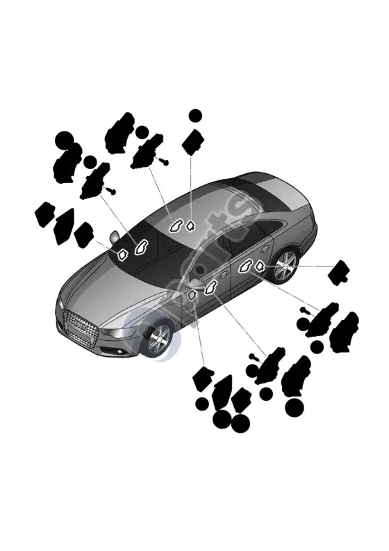 Audi A6 S6 C6 4F durų valdymo blokas – schema