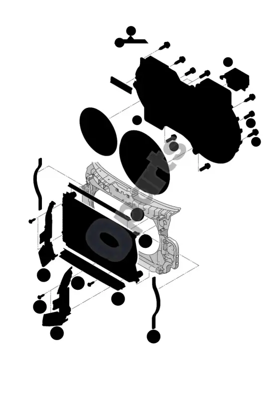 Audi A6 S6 C6 4F dvigubo ventiliatoriaus žiedas (BDW) – schema