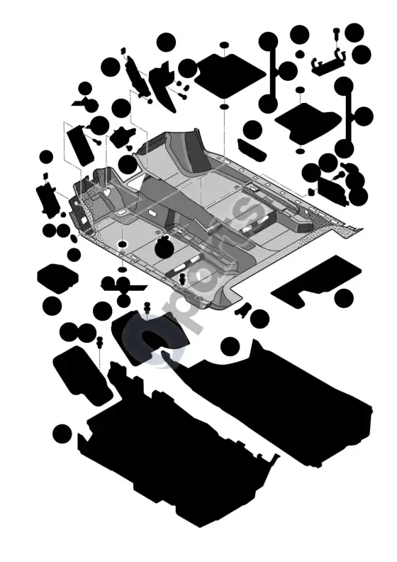 Audi A6 S6 C6 4F grindų danga – schema