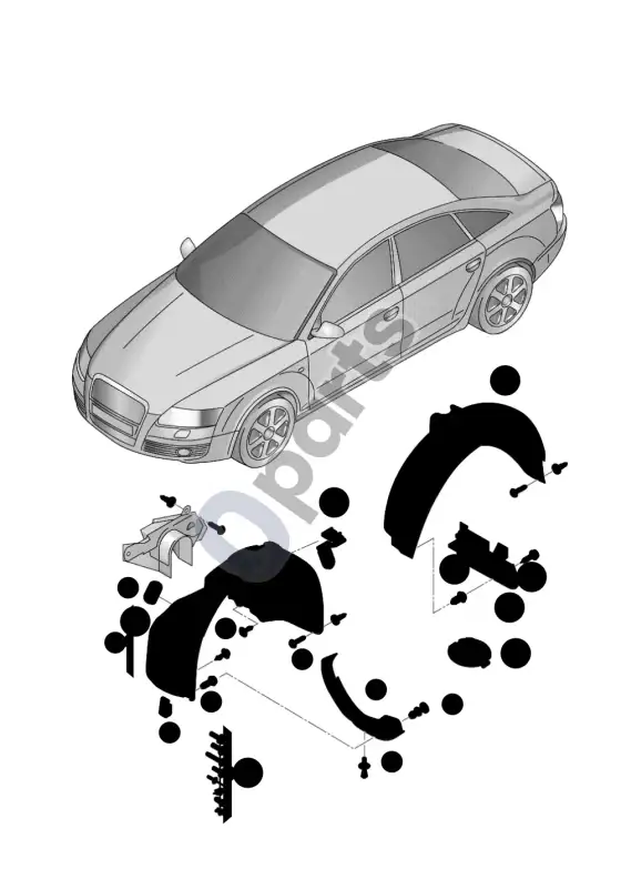 Audi A6 S6 C6 4F rato arkos apdaila – schema