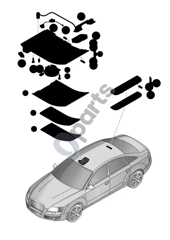 Audi A6 S6 C6 4F salono ir skaitymo apšvietimas – schema