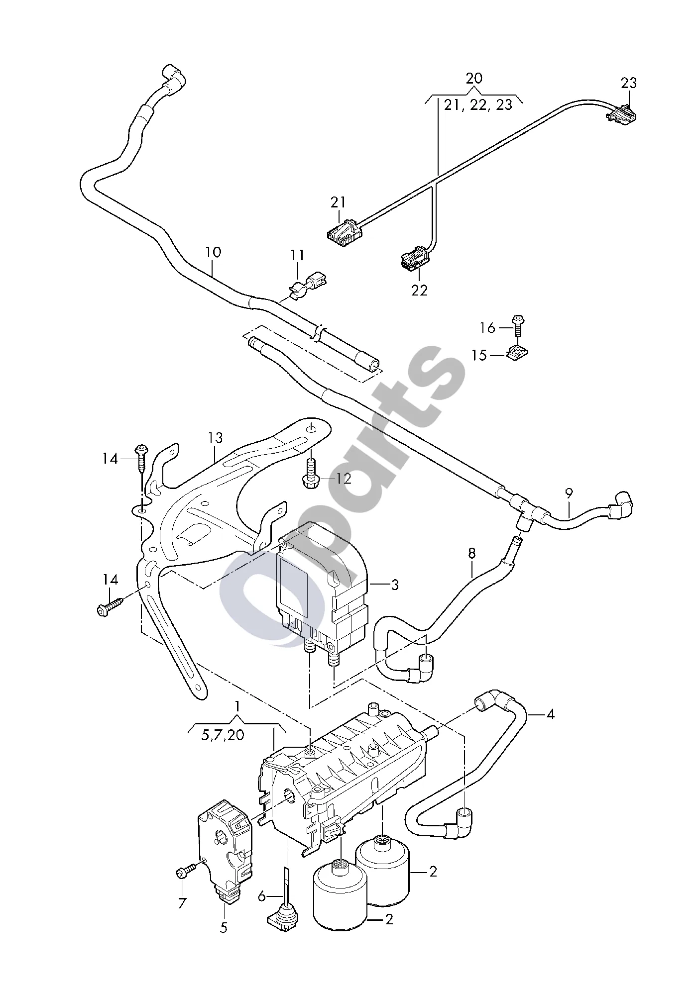 Audi A6 S6 C8 4K (2018–2025) Aromatizatorius schema – pozicija 3: Ventiliatoriaus variklis; Papildomai naudojamos detalės: D >> - 07.06.2021