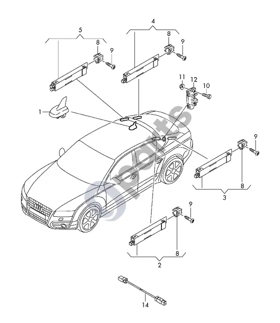 Audi A7 S7 4G antena – schema