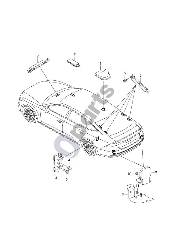 Audi A7 S7 4K8 antena – schema