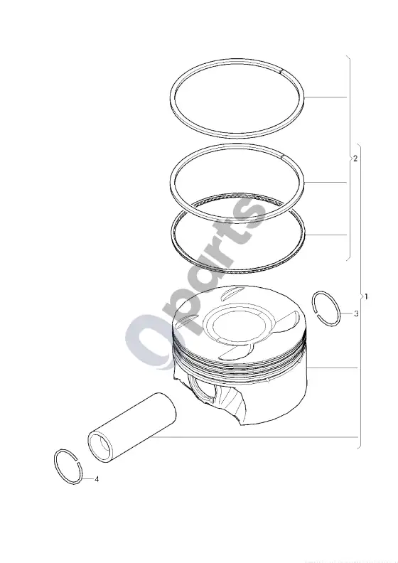 Audi A7 S7 4K8 piston complete; 1 set: piston ring – schema