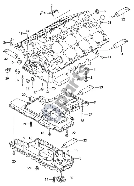 Audi A8 S8 D3 4E alyvos karteris – schema