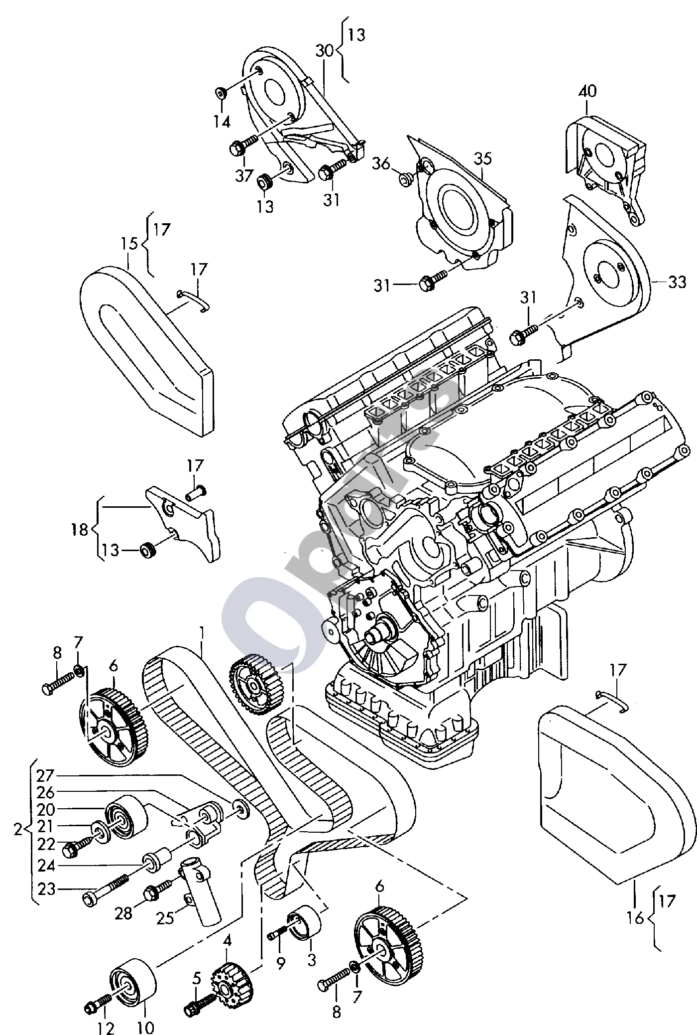 Audi A8 S8 D3 4E (2002–2009) Variklio skyriaus dangtis schema – Įsiurbimo kolektoriaus dangtis