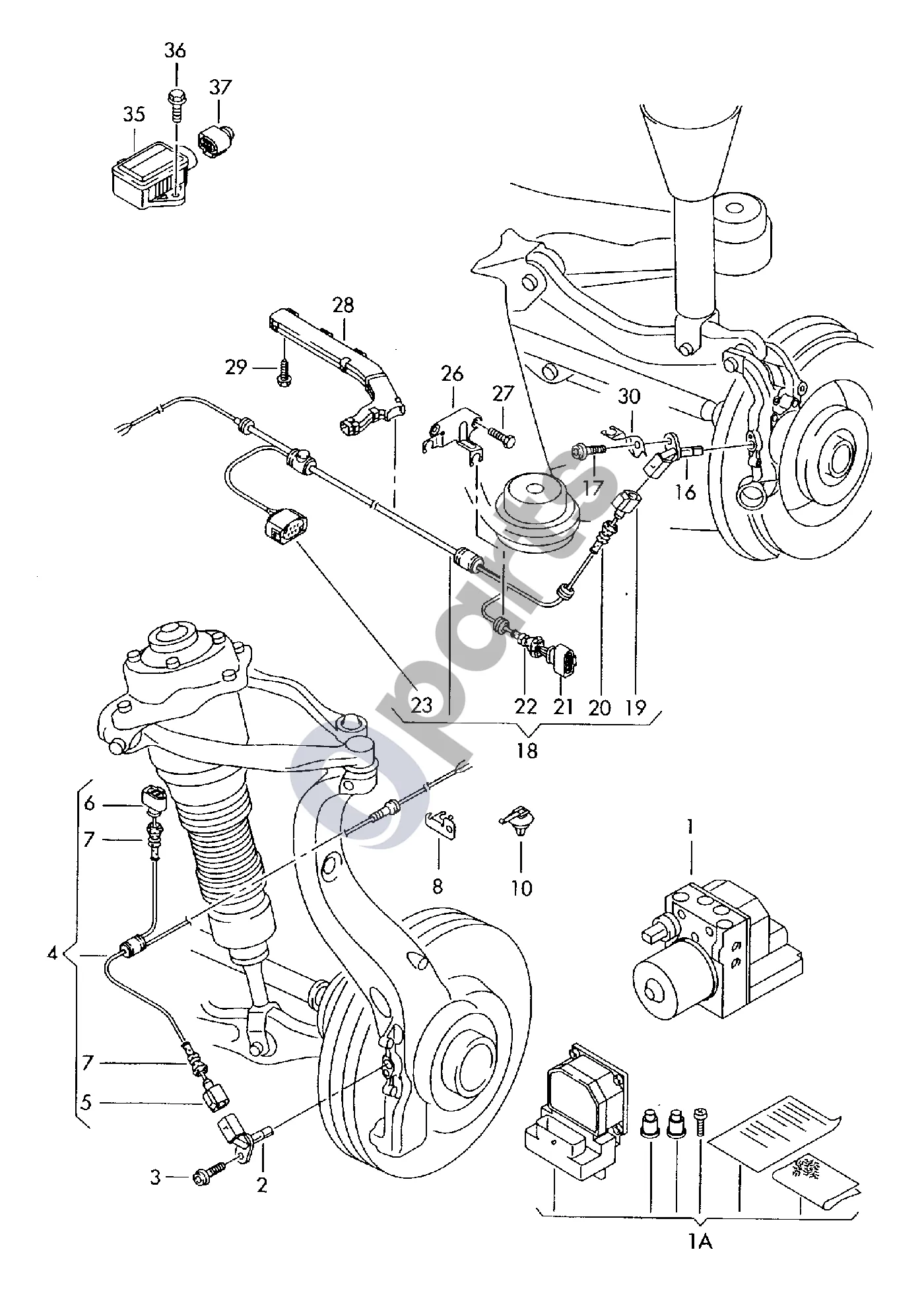 Audi A8 S8 D3 4E (2002–2009) ABS valdymo blokas schema – Laikiklis F 4E-6-015 001>>*