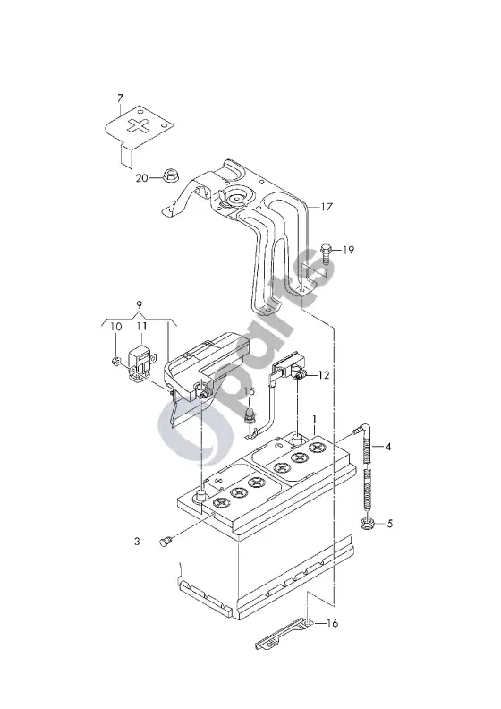 Audi A8 S8 D5 akumuliatorius – schema