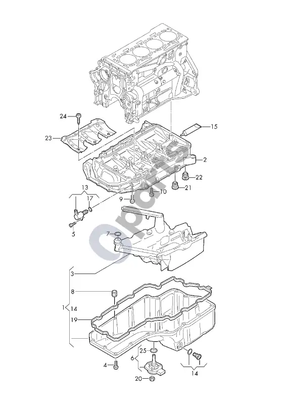 Audi A8 S8 D5 cilindrų blokas – schema