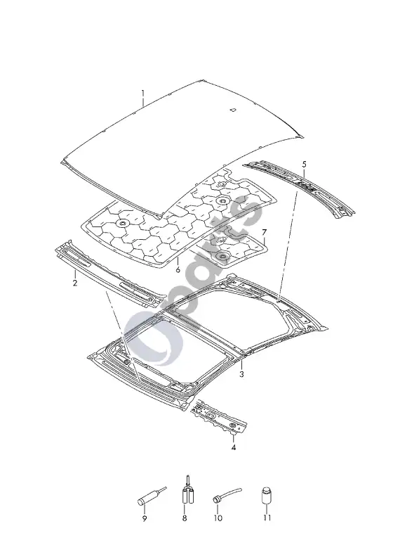 Audi A8 S8 D5 stogas – schema