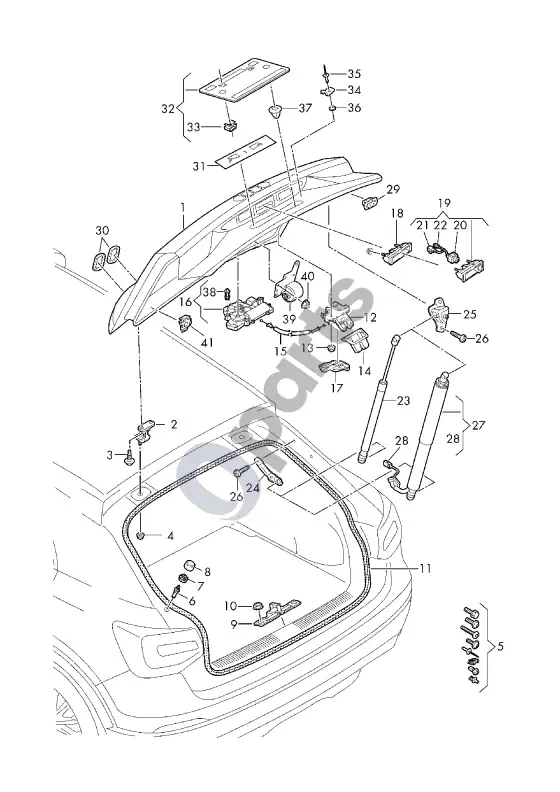 Audi Q2 - galinis dangtis – schema