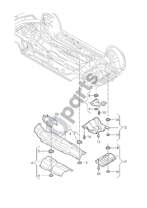 Audi Q2 - šilumos skydas – schema