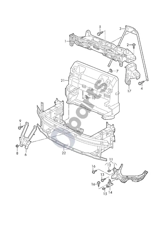 Audi Q4 e-tron priekinė plokštė – schema