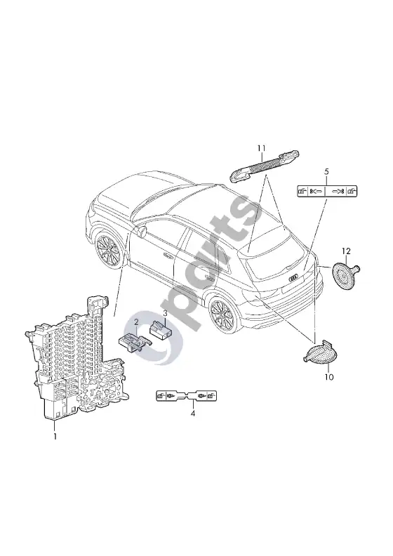 Audi Q4 e-tron saugiklių dėžė – schema