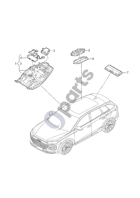 Audi Q6 e-tron stogo modulis – schema