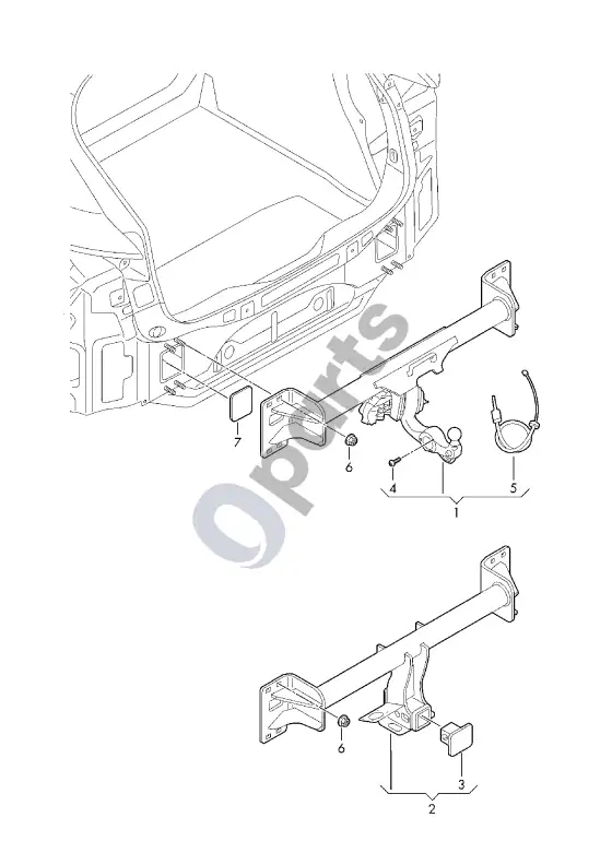 Audi Q6 e-tron vilkimo kablys – schema