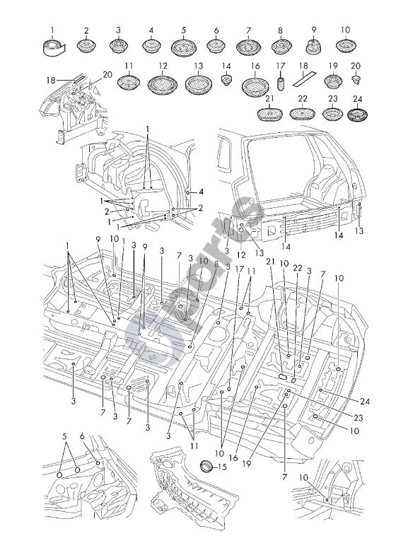 Audi Q8 kamštis – schema