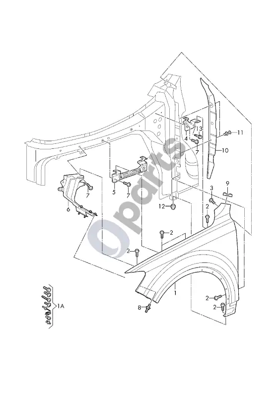 Audi Q8 sparnas – schema