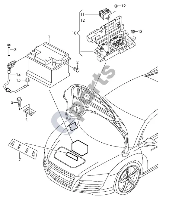 Audi R8 42 akumuliatorius – schema