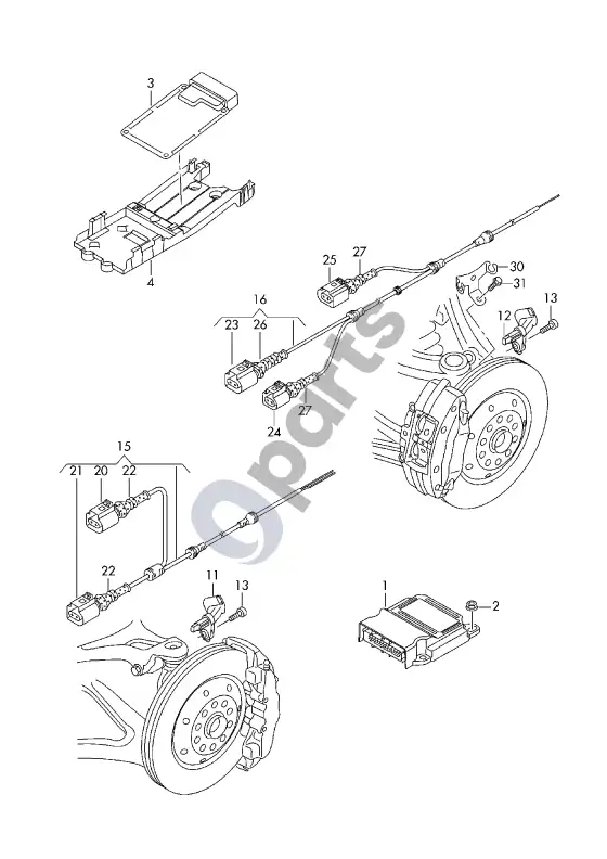 Audi R8 4S elektroninė stabilumo programa -esp- – schema