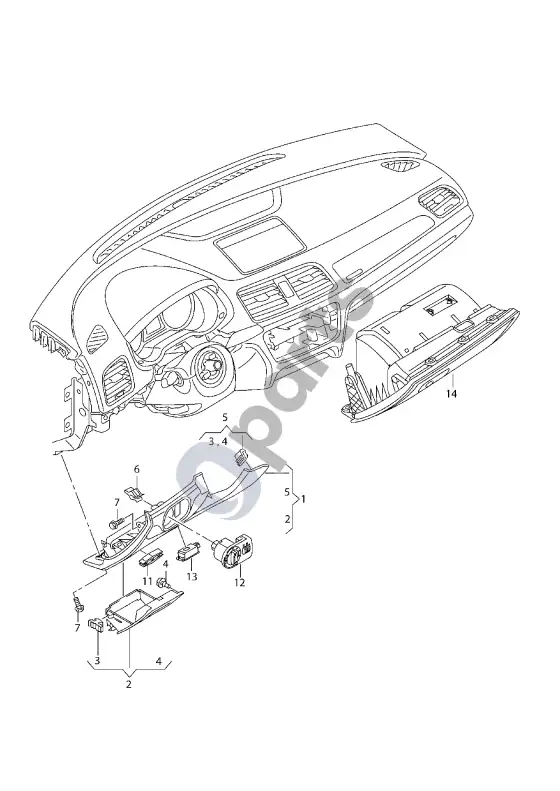 Audi RS Q3 daiktų skyrius – schema