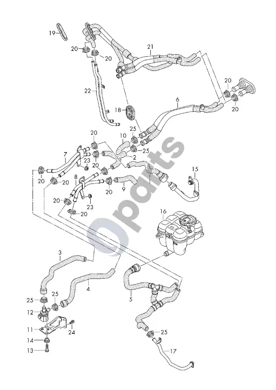 Audi RS Q8 daiktadėžė – schema