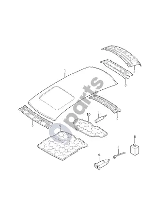 Audi RS4 B9 (2017–) Stogas – schema