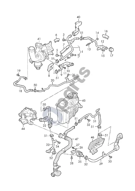 Audi RS4 B9 vairo kolonėlė – schema