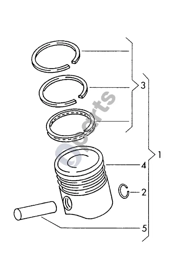 Audi RS4 stūmoklis – schema
