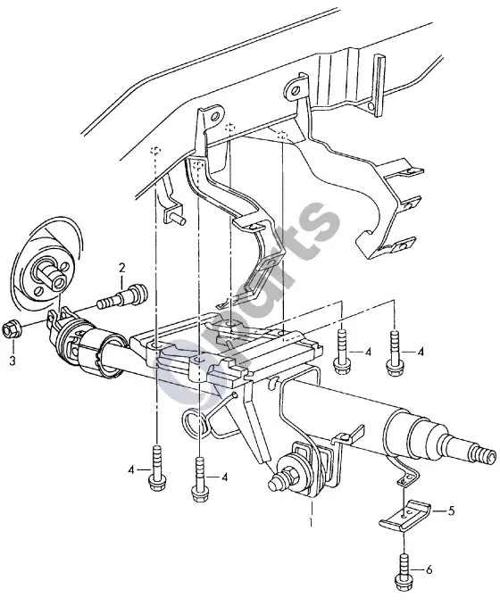 Audi RS4 vairo kolonėlė – schema