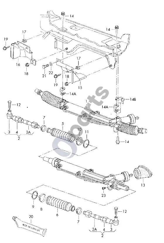 Audi RS4 vairo stiprintuvas – schema