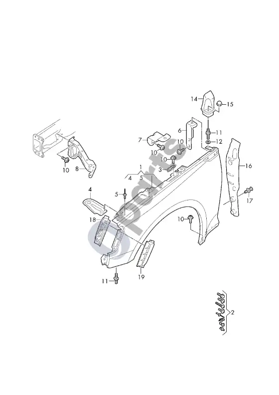 Audi RS5 sparnas – schema