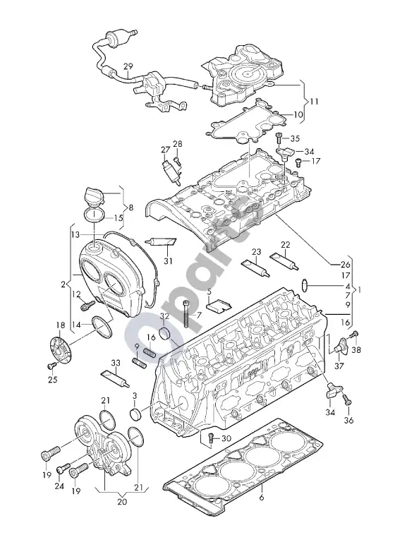 Audi RS5 stūmoklis – schema