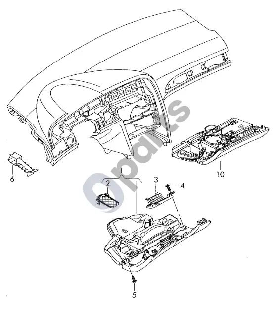 Audi RS6 C6 dėklas – schema