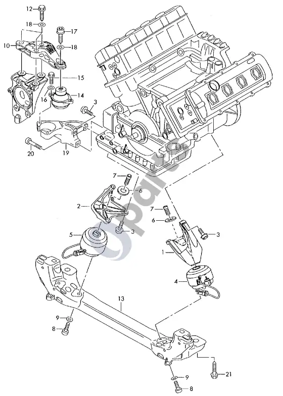 Audi RS6 C6 vairo stiprintuvas – schema