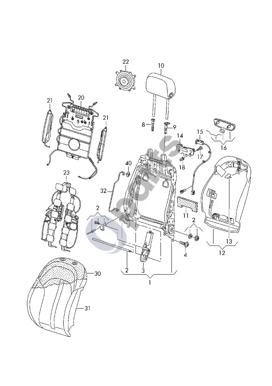 Audi RS6 C7 atlošas – schema