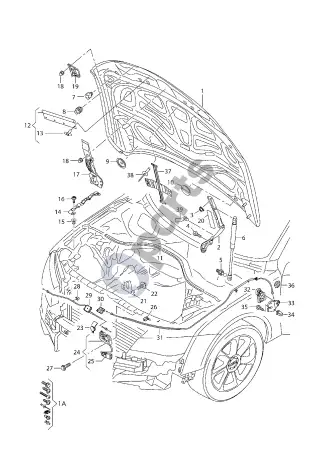 Audi RS6 C7 (2013–2018) Variklio dangtis – schema