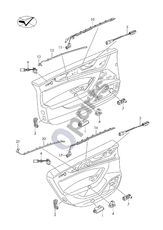 Audi RS6 C8 įlipimo apšvietimas – schema