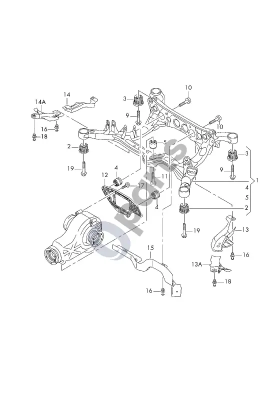 Audi RS7 C7 atraminis rėmas – schema