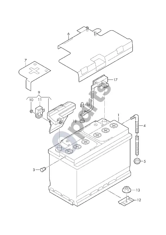 Audi S5 akumuliatorius – schema