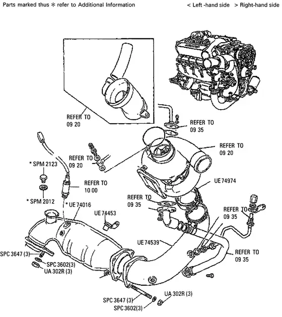 Bentley Continental R Le Mans catalyst & non catalyst cars (precat & down pipes) – schema