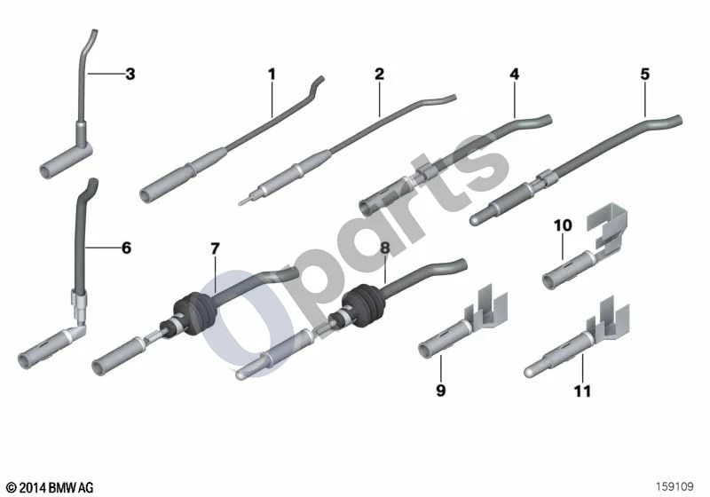 BMW 1 E81 E87 (2004–2011) Apvali jungtis / D 2,5 mm sistema schema – pozicija 11: Apvalus kištukinis kontaktas 2.5