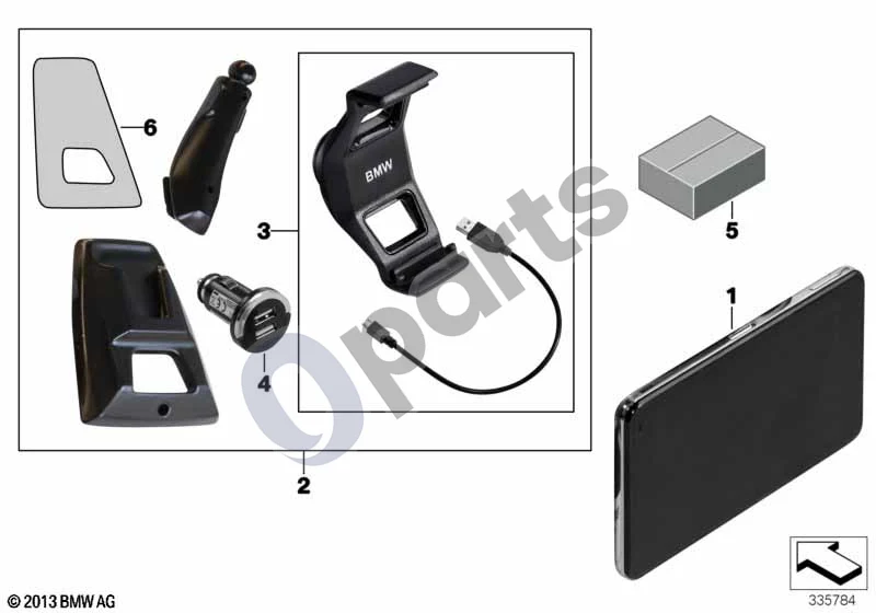 BMW 1 E81 E87 (2004–2011) BMW Click&Drive su nešiojama navigacija schema – pozicija 05: Įkrovimo adapteris