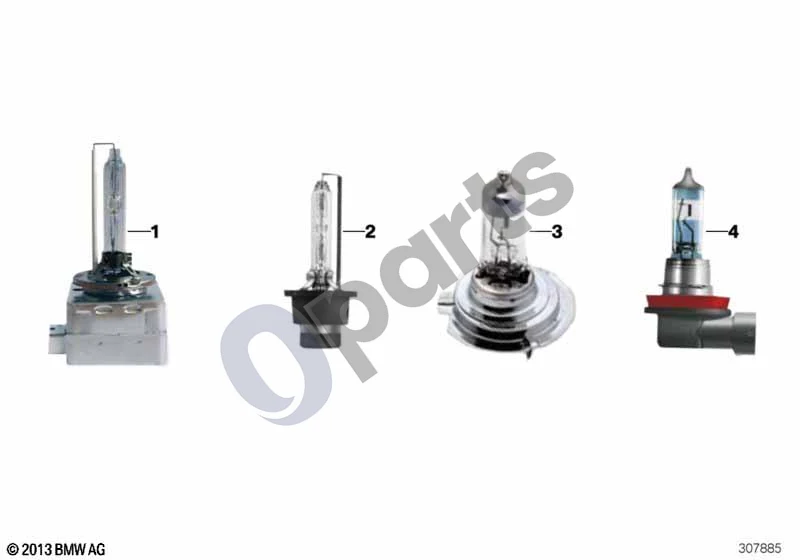 BMW 1 E81 E87 (2004–2011) BMW Power lempos schema – pozicija 04: BMW Power halogeninės lemputės