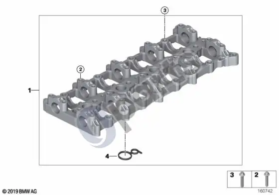 BMW 1 E81 E87 cilindrų galvutė / tarpinis korpusas – schema
