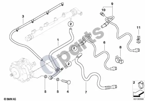 BMW 1 E81 E87 degalų linijos – schema