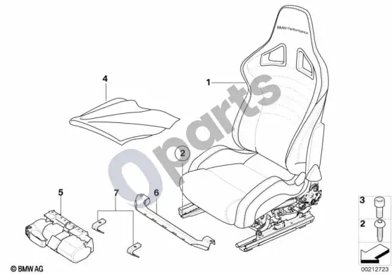 BMW 1 E81 E87 BMW performance sportinė sėdynė (E81 116D) – schema