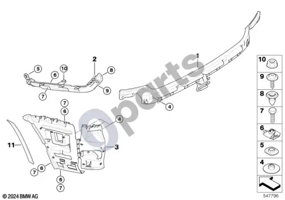 BMW 1 E81 E87 apdailos plokštė, apdailos elementai, galiniai (E81 116D, E87 116I) – schema