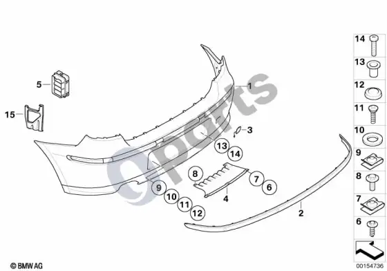 BMW 1 E81 E87 galinė apdailos plokštė (E81 116D, E87 LCI 116D) – schema